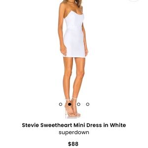 Superdown Stevie sweetheart mini dress in white size medium